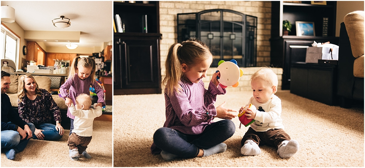 Sister and brother laughing