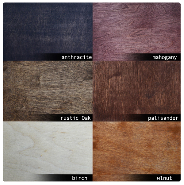 Wood grain options for photo box.