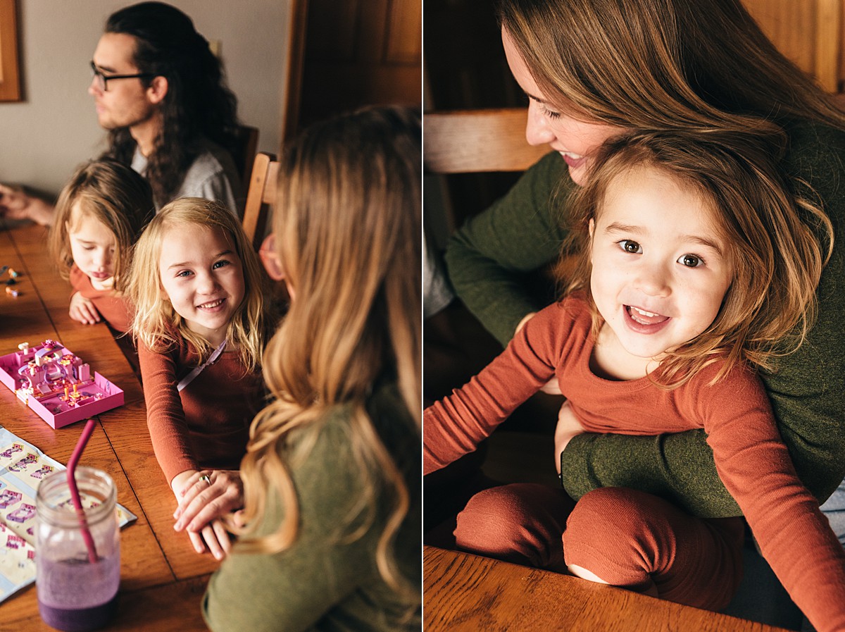 Young girls laugh around table during Flagstaff Family Film.