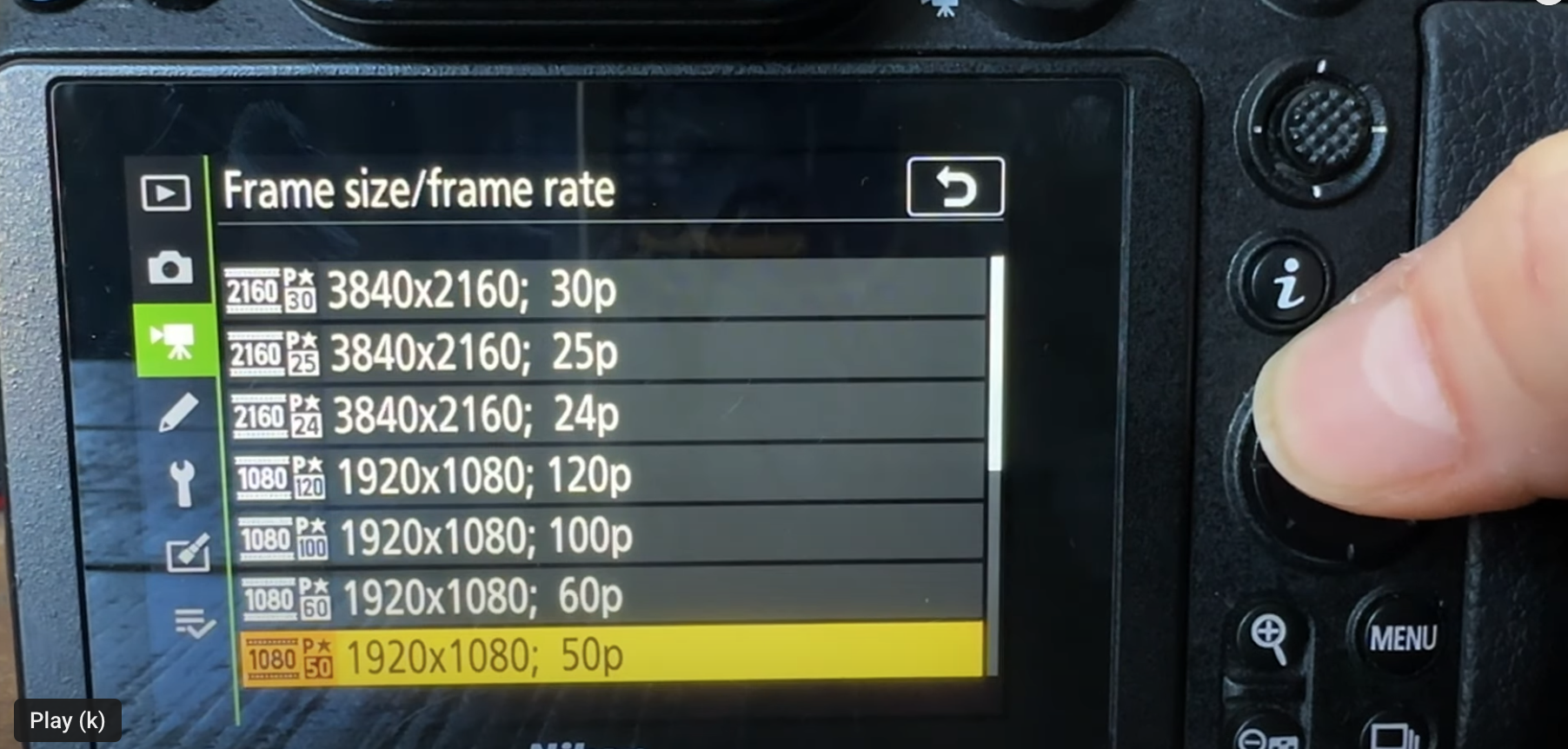 Photo of the menu of a Nikon Z6 displaying the resolution. Photo of the menu of a Nikon Z6 displaying the resolution.