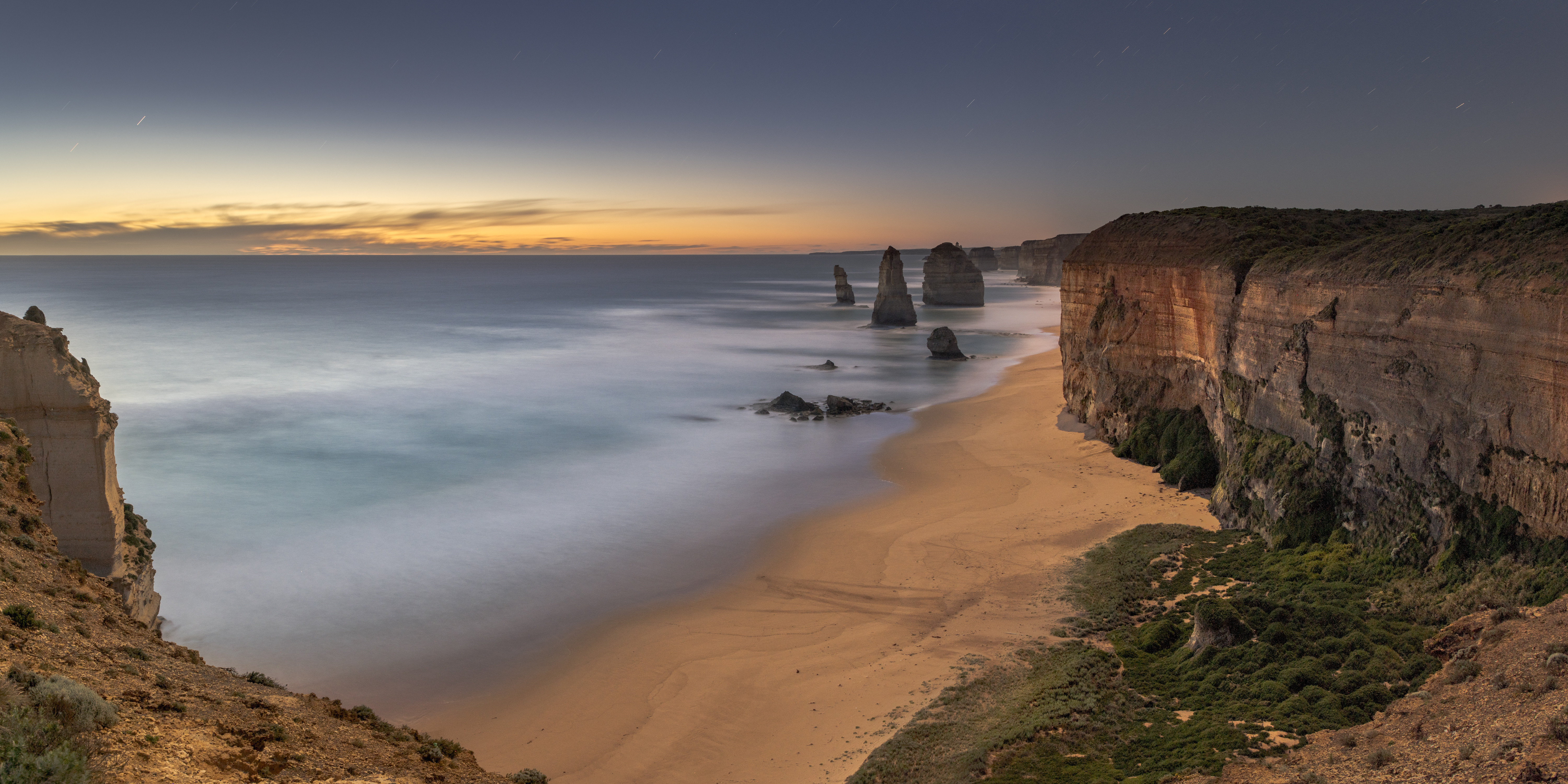 australian vacation beach at sunset