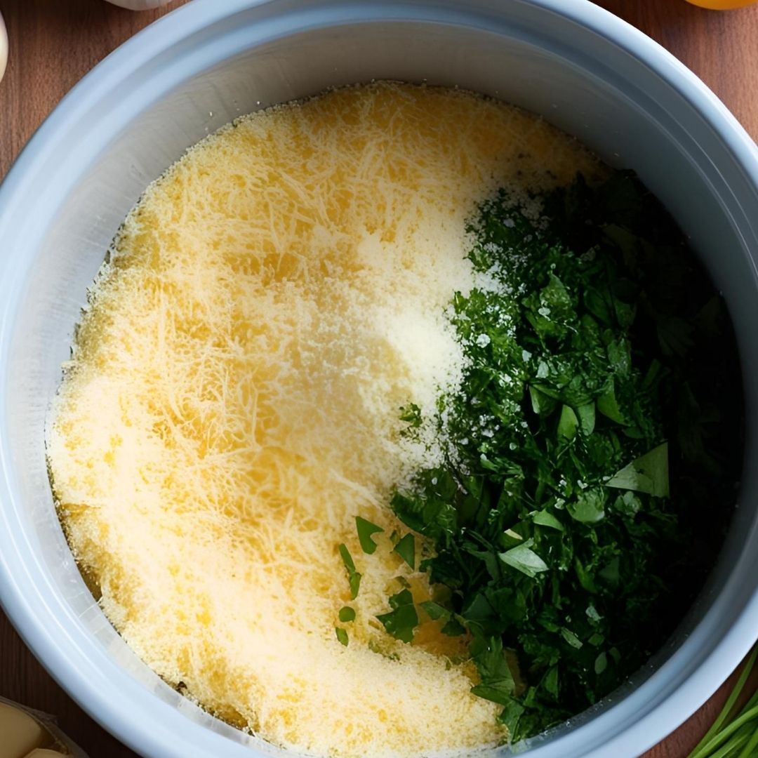 queso, ajo y perejil