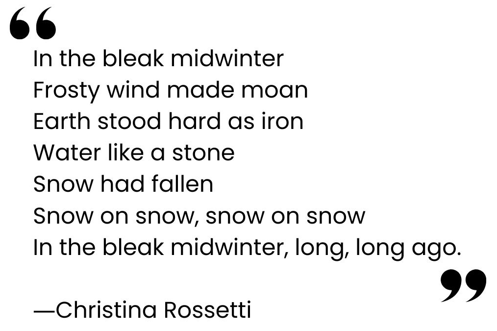 In the bleak midwinter In the bleak midwinter