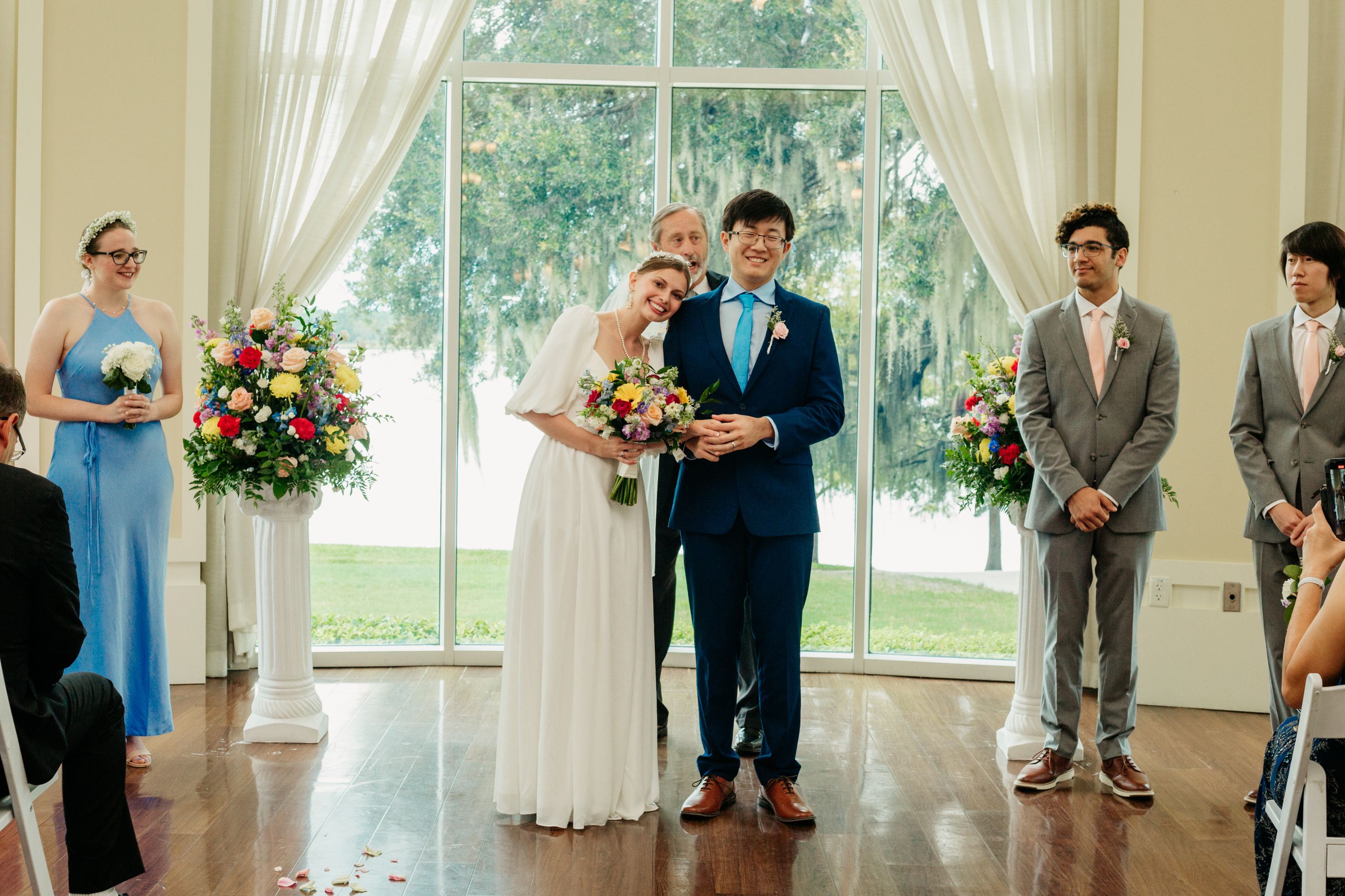 wedding couple infront of altar wedding couple infront of altar