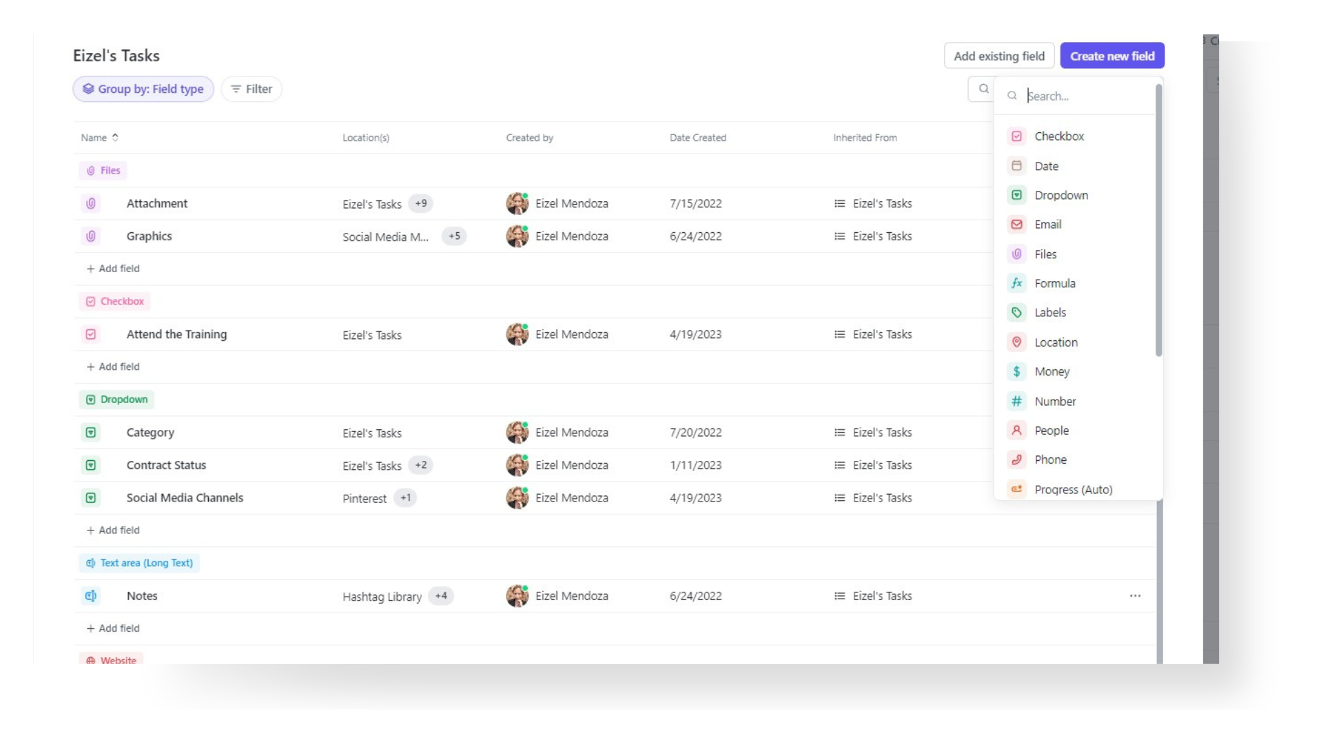 clickup custom fields