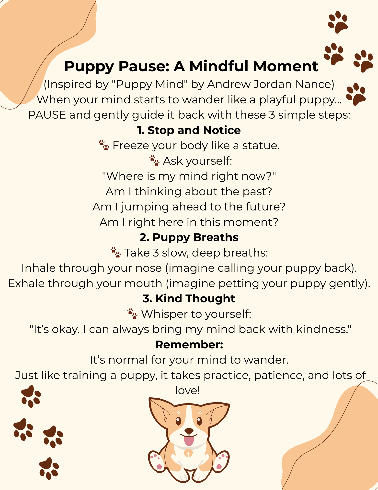 A guide for taming the puppy mind poster A guide for taming the puppy mind poster