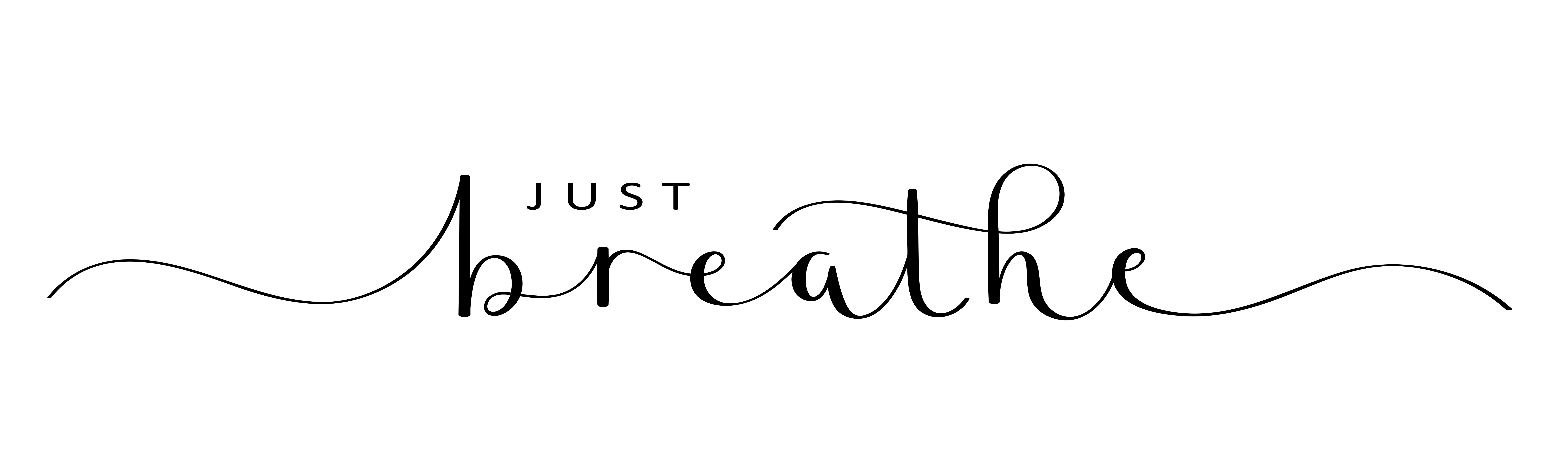 The words just breathe on a white background The words just breathe on a white background