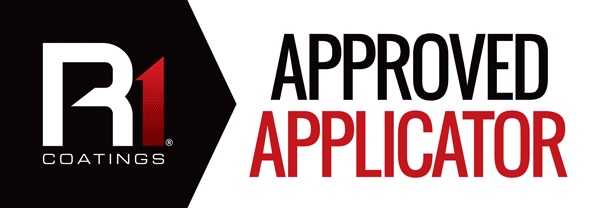 R1 Coatings Approved Applicator badge, indicating certified expertise in professional ceramic coating application.