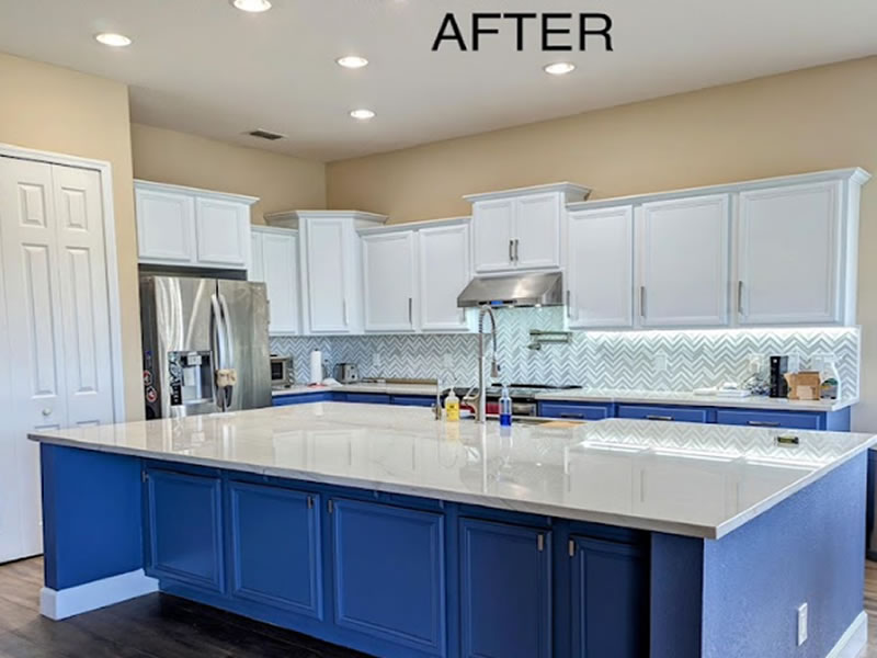 After refinishing the cabinets and installing a mega island After refinishing the cabinets and installing a mega island