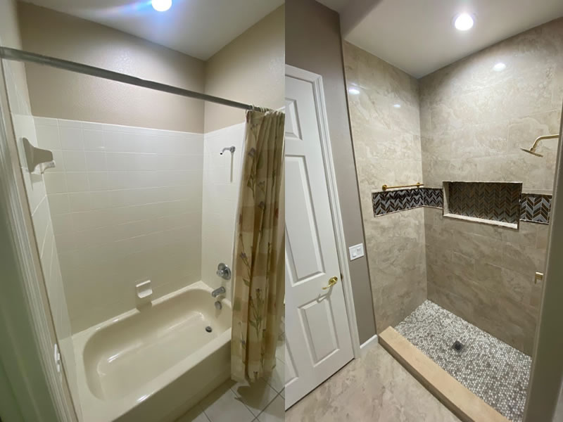 Bathroom number 3 with remodeled shower. Bathroom number 3 with remodeled shower.