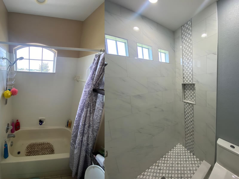 Bathroom shower remodeling and window replacement. Bathroom shower remodeling and window replacement.