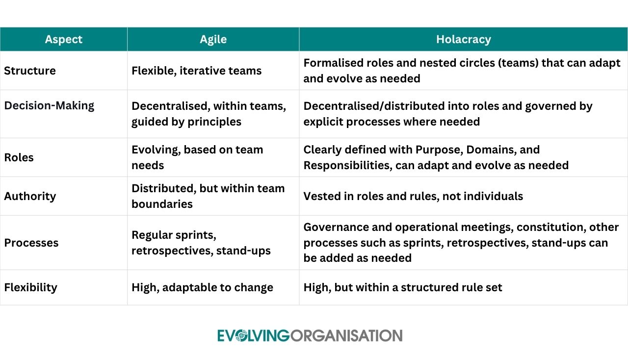 comparison table holacracy and agile comparison table holacracy and agile