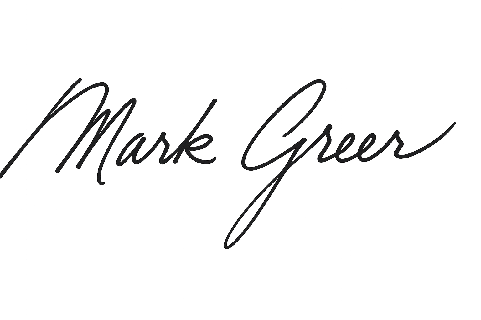 Hand-signed signature of Mark Greer