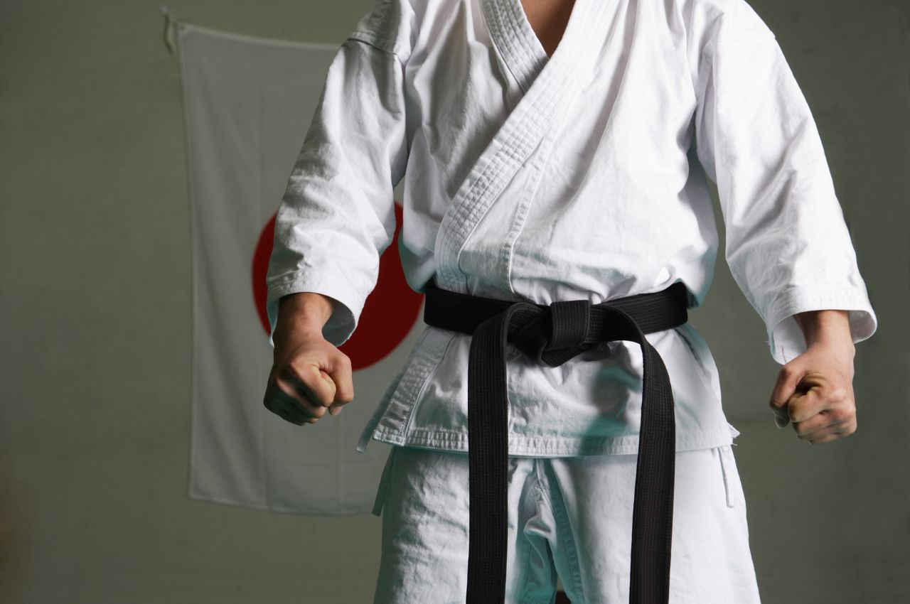 Martial arts instructor with kids