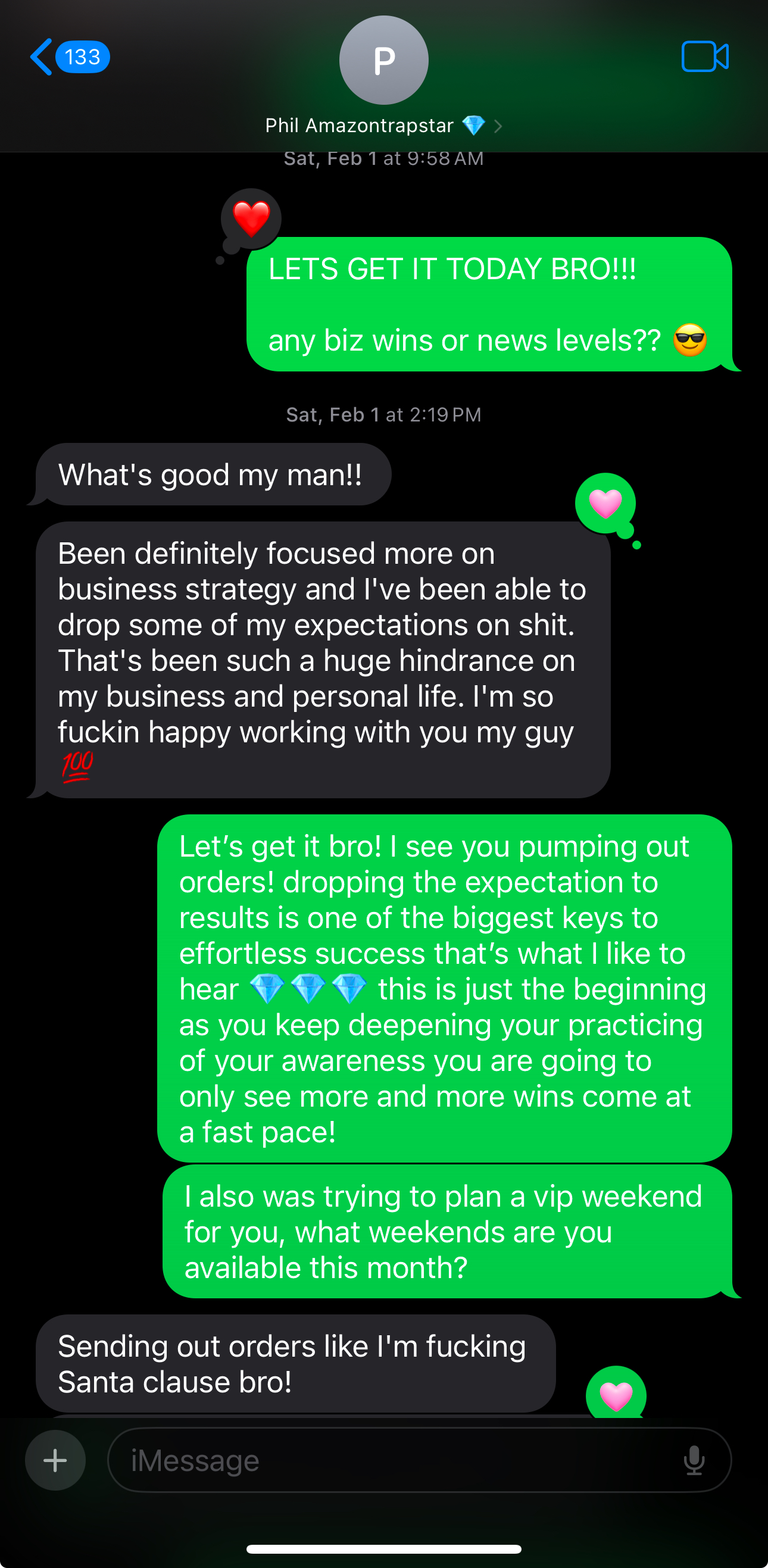 Client success message