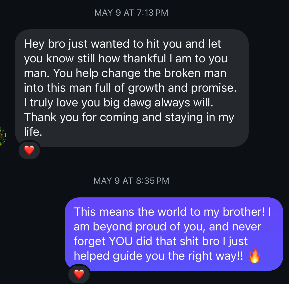 Client results screenshot