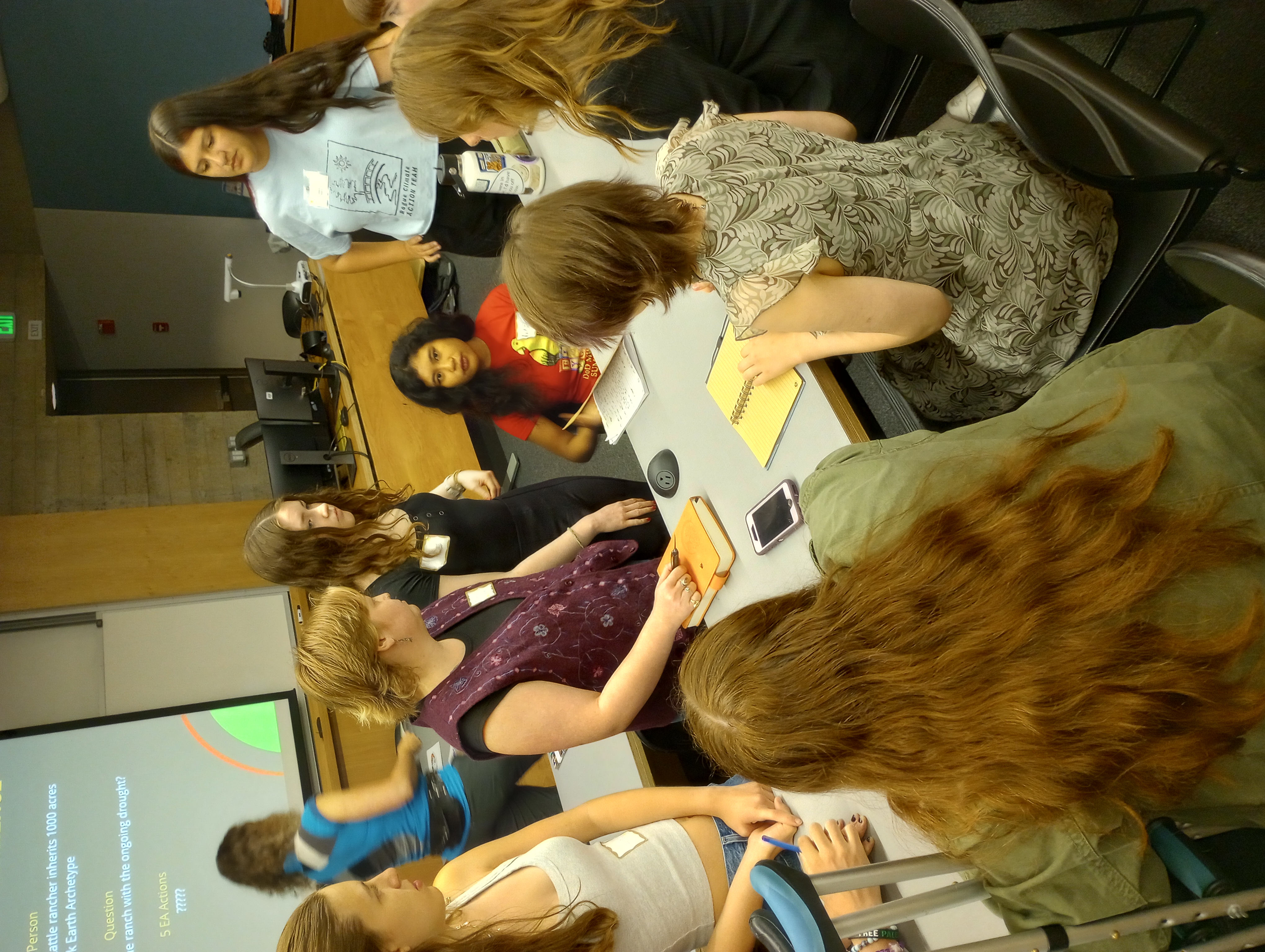Weavers brainstorming together