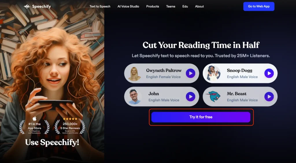 Cut Your Reading Time In Half With Speechify Image Cut Your Reading Time In Half With Speechify Image