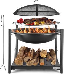 Featured Bargain #1: SereneLife 26" Outdoor Wood Fire Pit with BBQ Grill Featured Bargain #1: SereneLife 26" Outdoor Wood Fire Pit with BBQ Grill