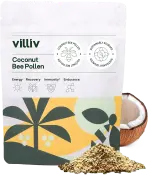 Villiv Coconut Bee Pollen Granules Hero Image Villiv Coconut Bee Pollen Granules Hero Image