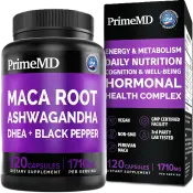 6-in-1 Organic Maca Root Ashwagandha Capsules PRIMEMD Hero Image 6-in-1 Organic Maca Root Ashwagandha Capsules PRIMEMD Hero Image