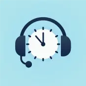 icon of a headset or a speech bubble with a '24/7' clock inside, highlighting the platform’s best-in-class support. icon of a headset or a speech bubble with a '24/7' clock inside, highlighting the platform’s best-in-class support.