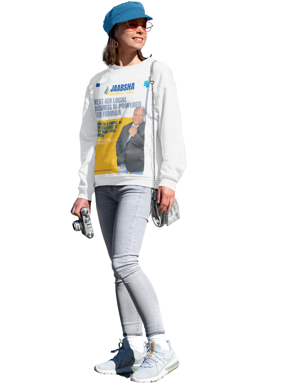 woman with Jaabsha Marketing shirt on woman with Jaabsha Marketing shirt on