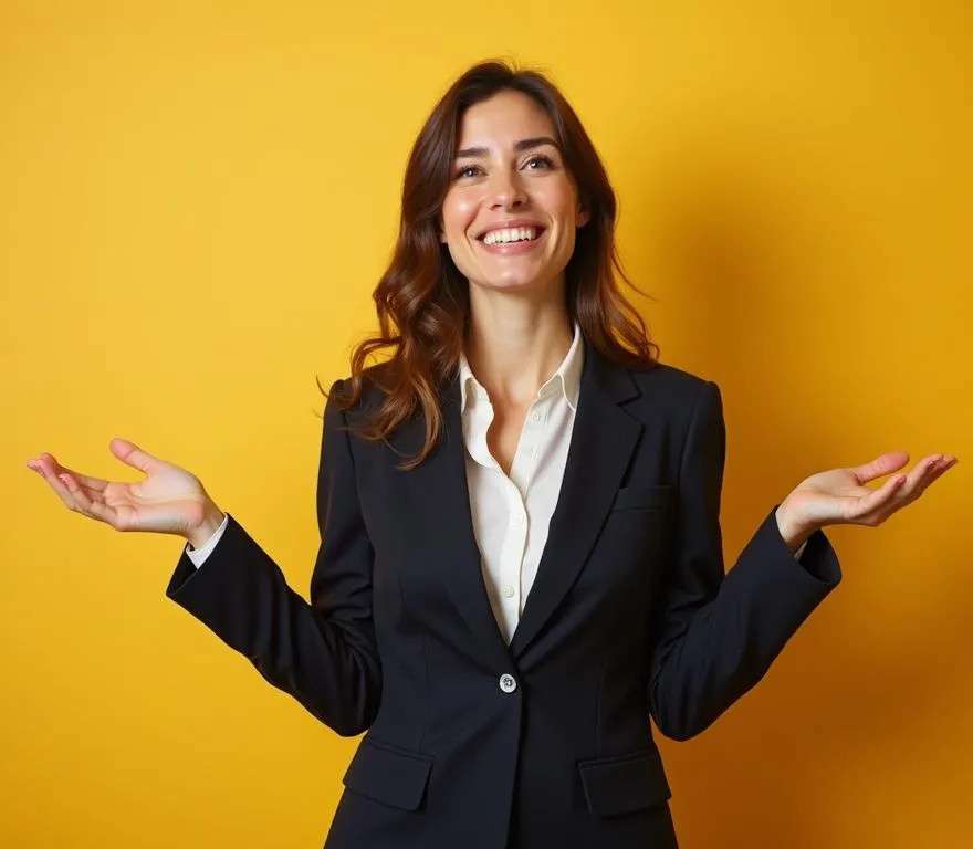 Businesswoman Shrugging Her shoulders Businesswoman Shrugging Her shoulders