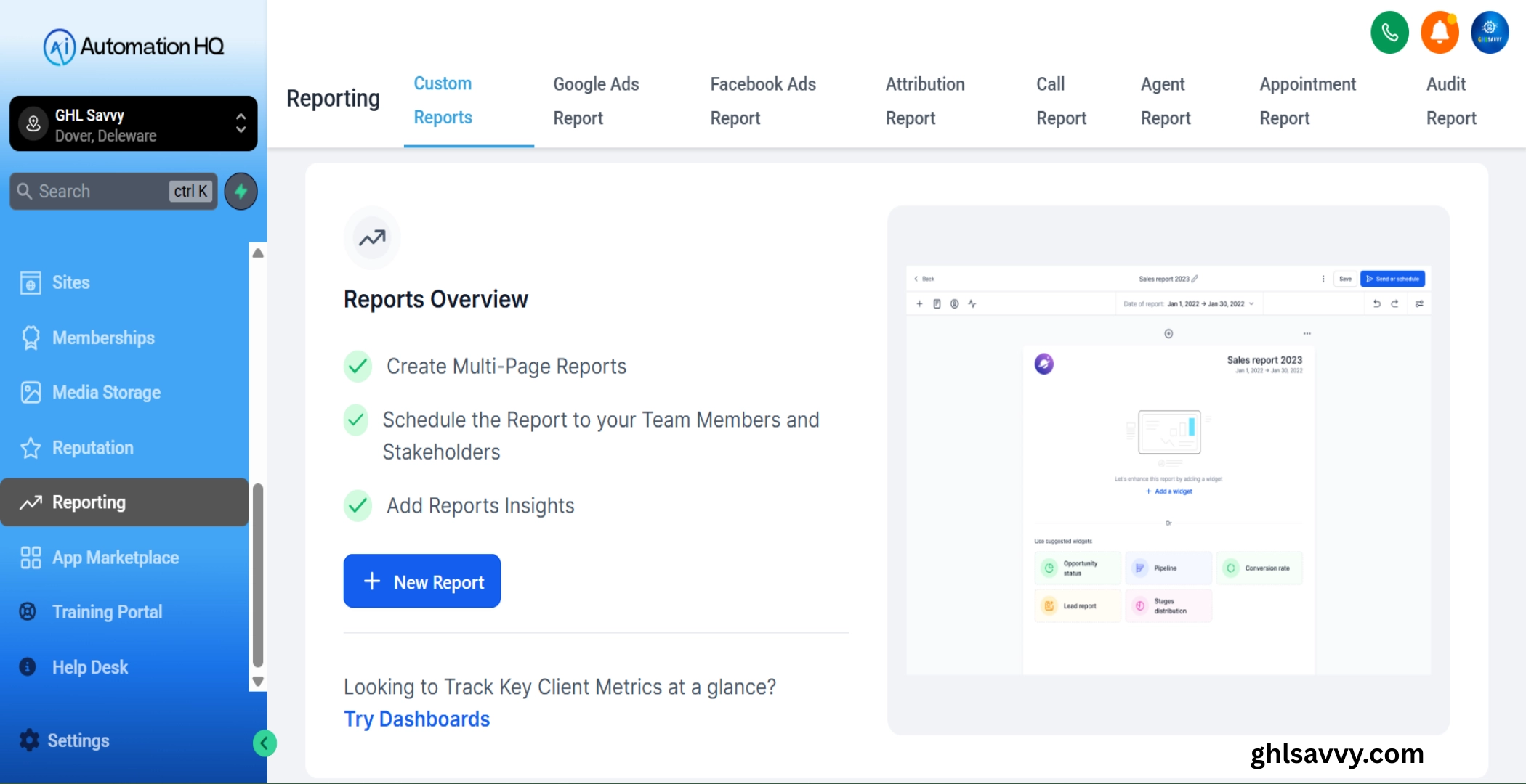 Gohighlevel Reporting Gohighlevel Reporting