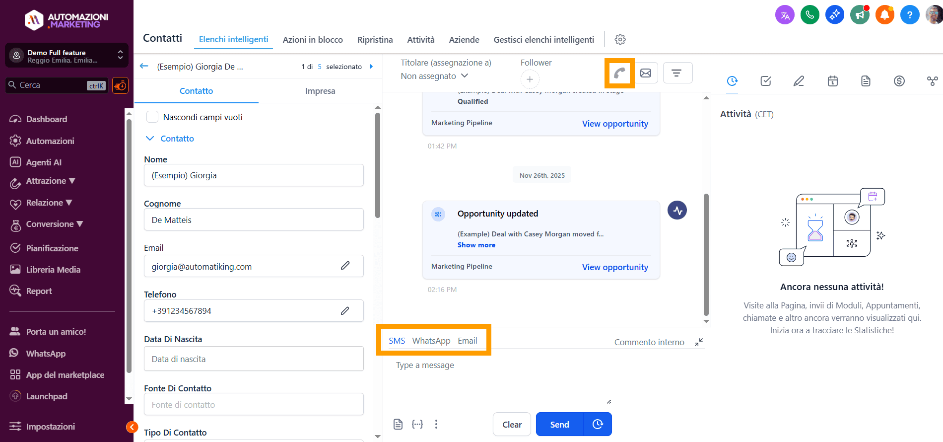 Contattare un contatto