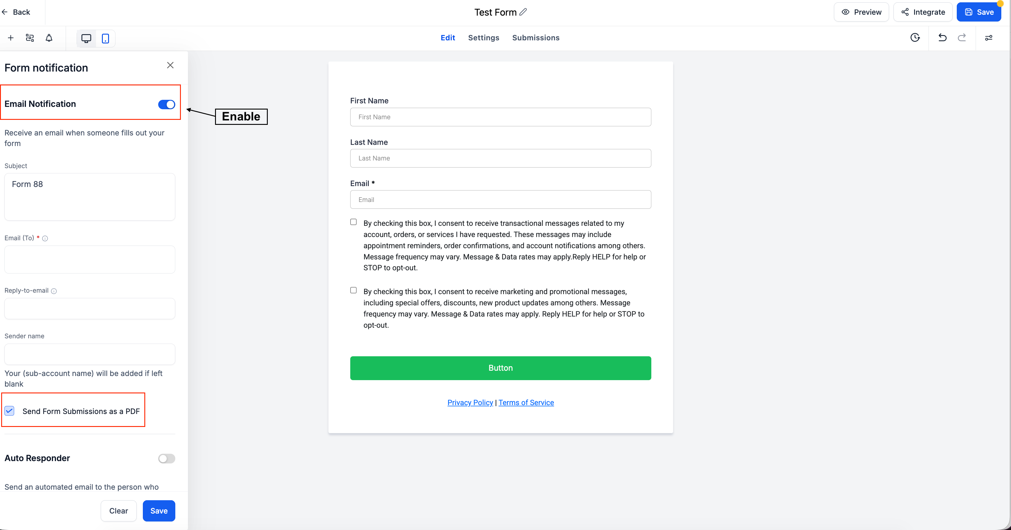 New Submission PDF Layout with Attachments & Quiz Results Page Attachments
