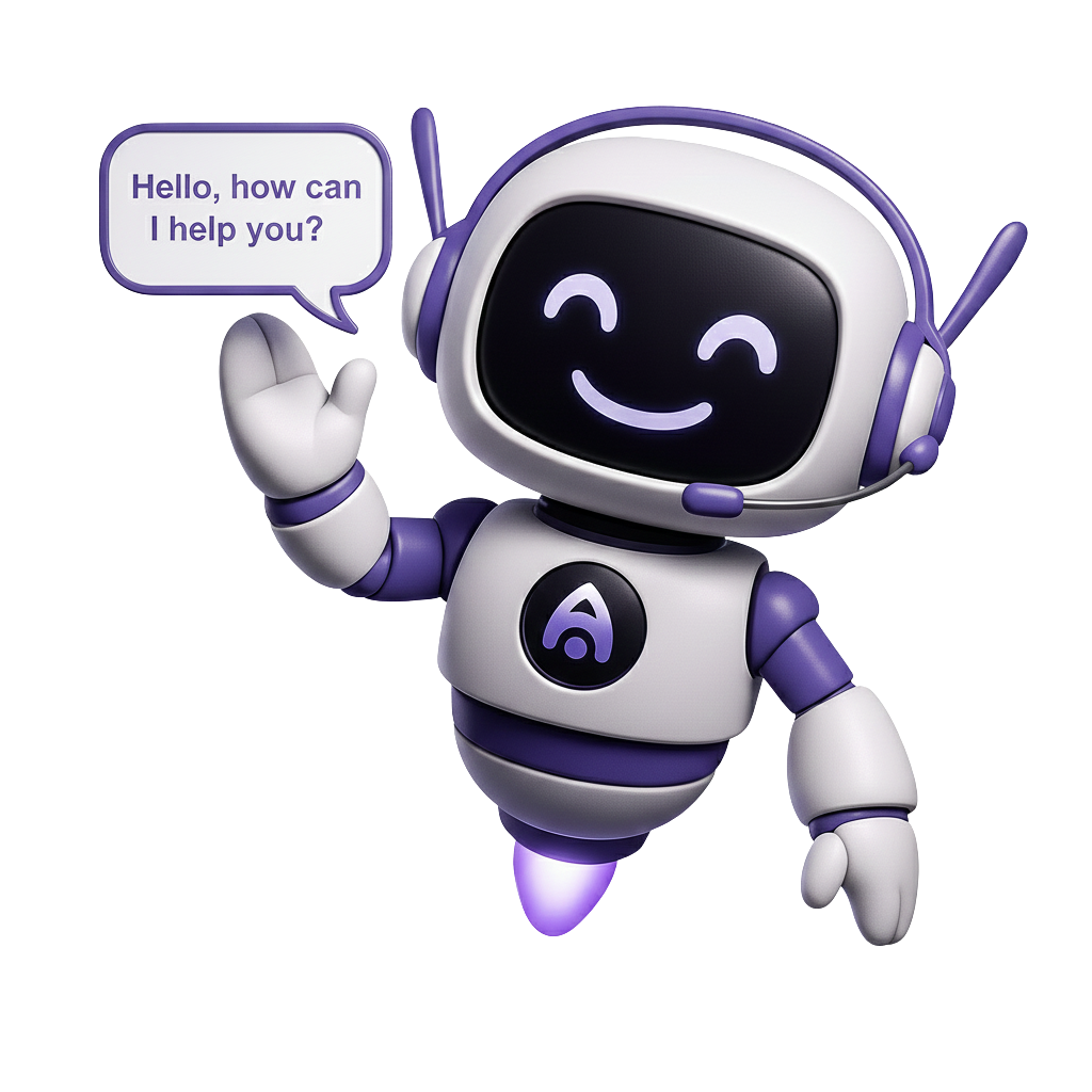 Ainora mascot acting as an AI chatbot