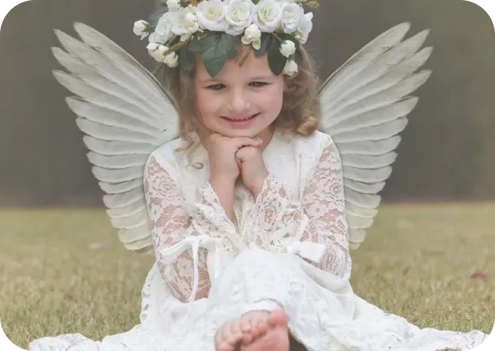 Ethereal image of angelic light and feathers