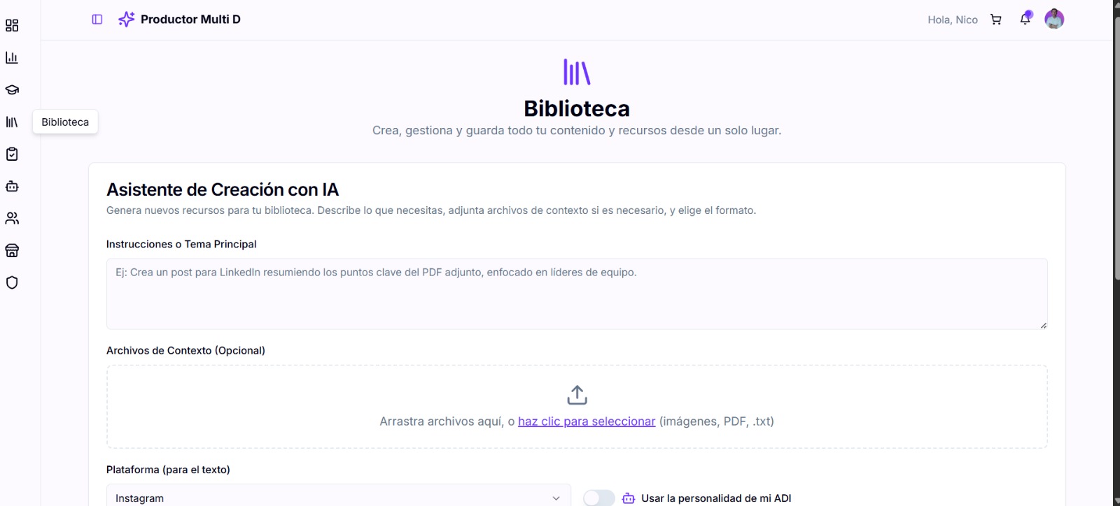 Biblioteca de Contenido Inteligente