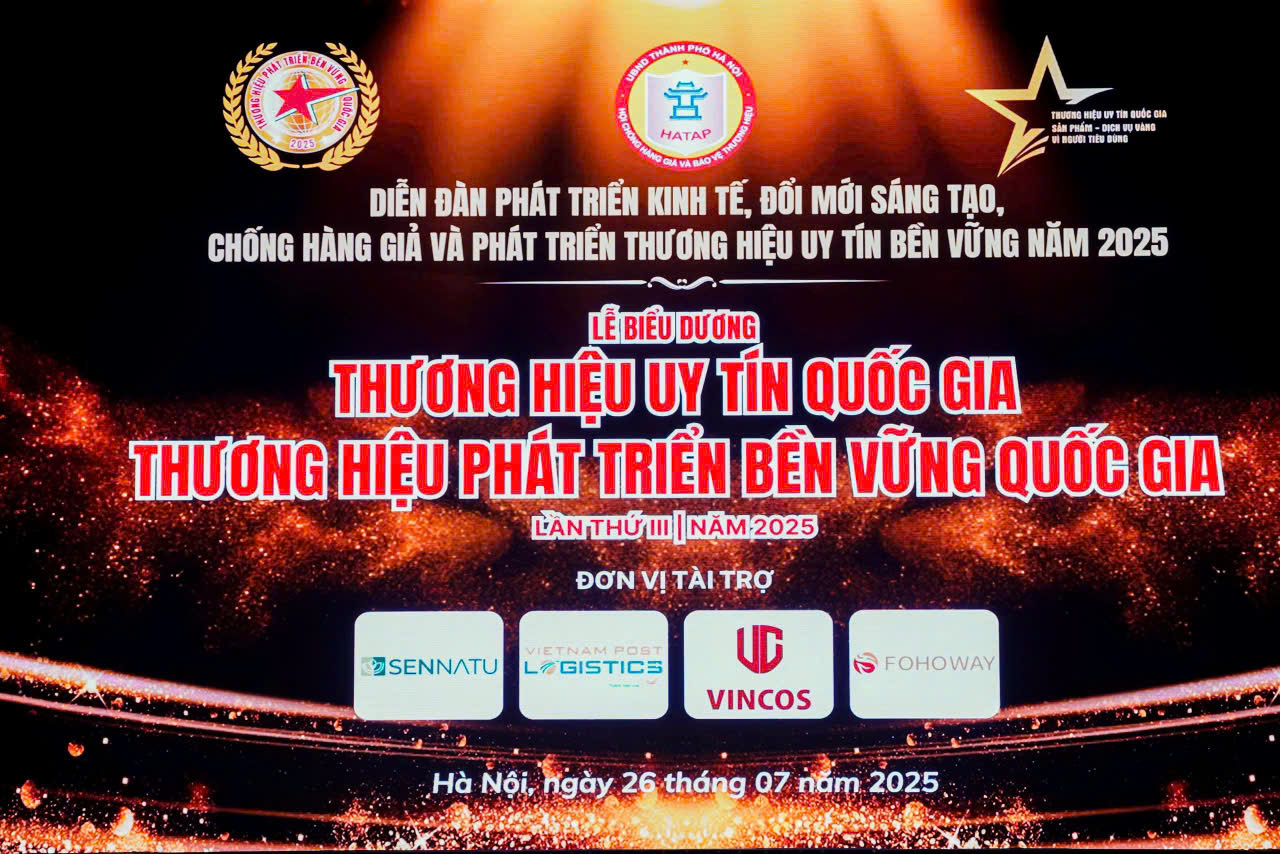 FOHOWAY VIỆT NAM VINH DỰ ĐƯỢC VINH DANH TOP 10 THƯƠNG HIỆU PHÁT TRIỂN BỀN VỮNG QUỐC GIA 2025