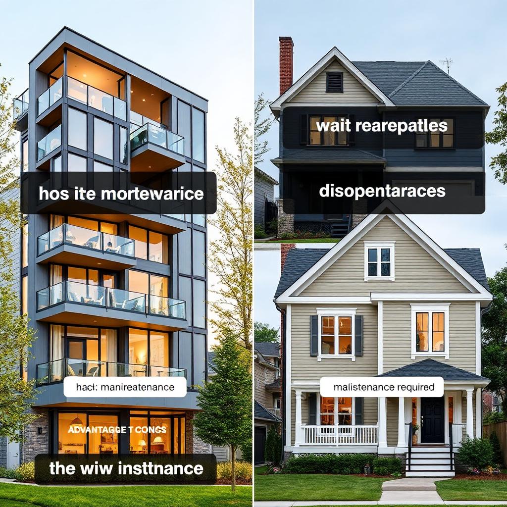 Comparaison entre condo et maison unifamiliale - avantages et inconvénients