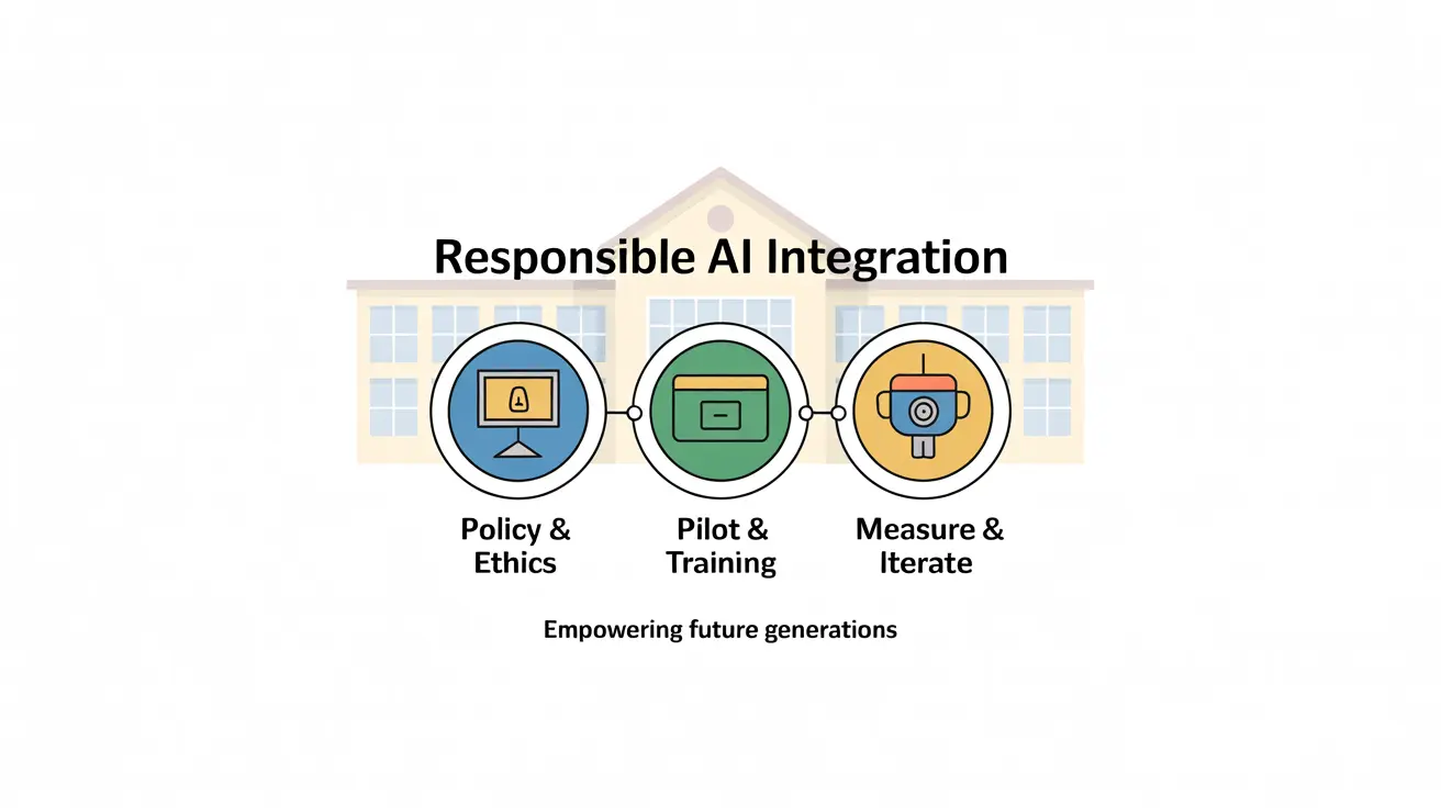 An infographic showing smart ways to implement AI in schools