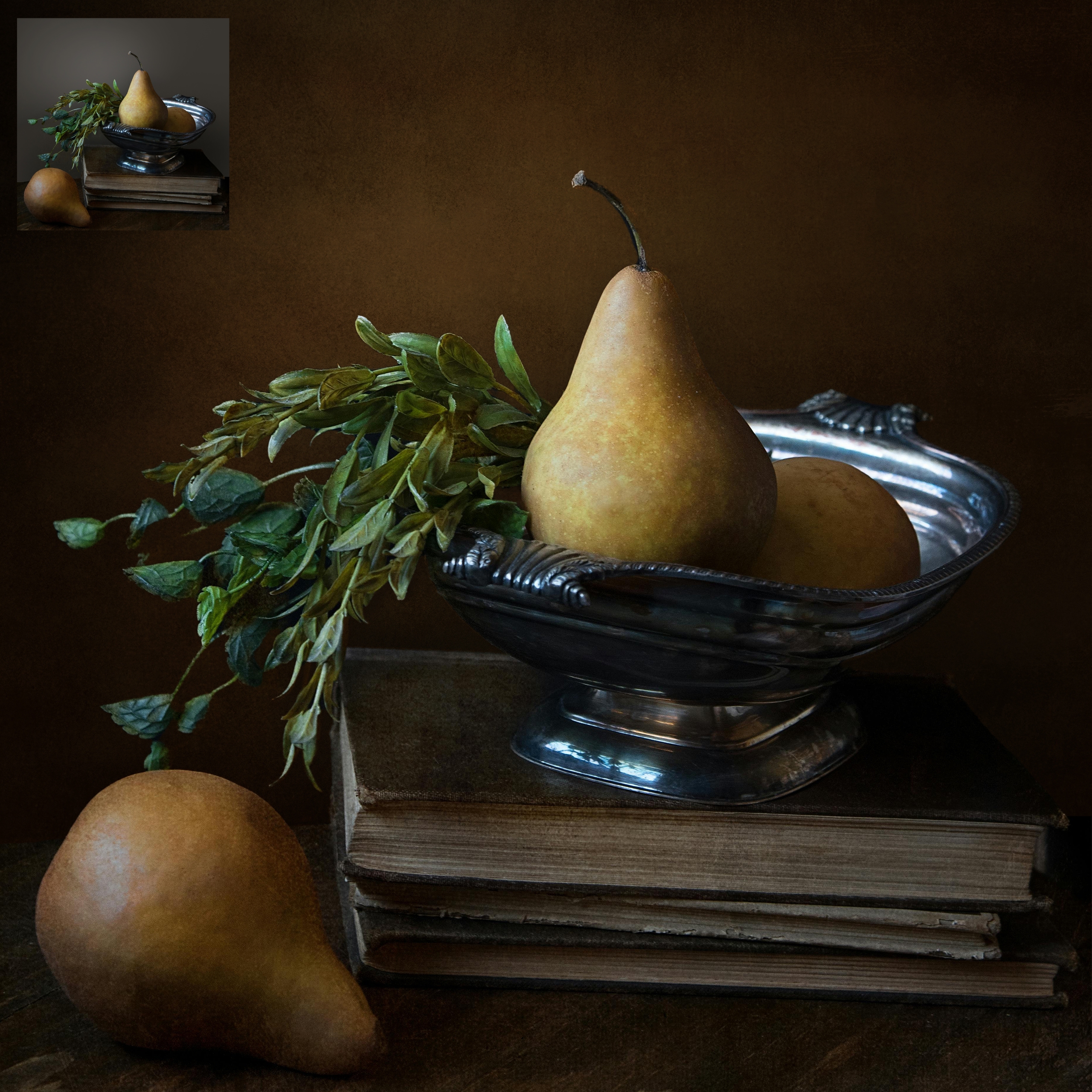 before and after image of a still life using a texture to add interest to a background in photoshop