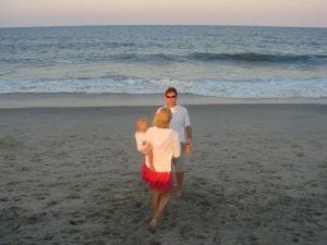 Family Shore Walking