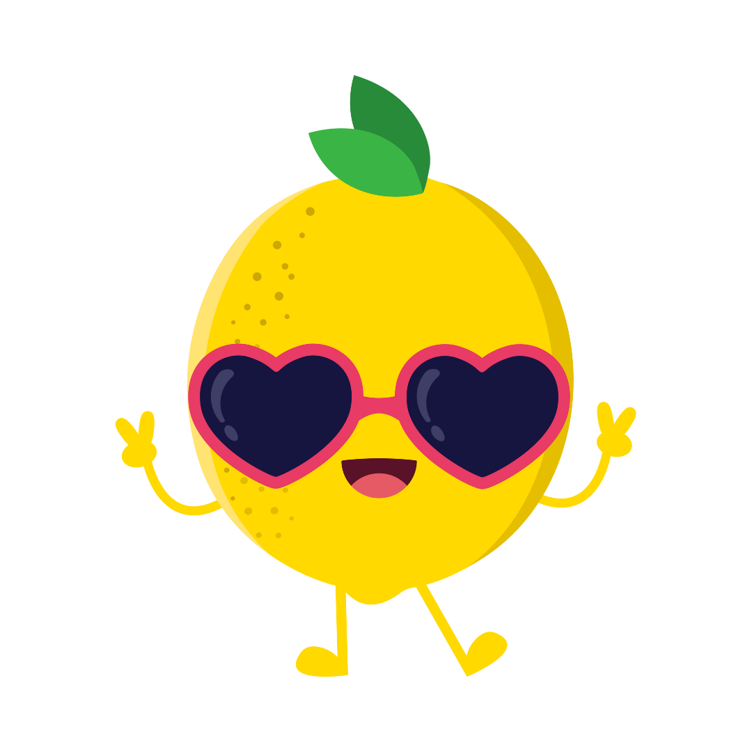 happy lemon with heart sunglasses giving the peace sign happy lemon with heart sunglasses giving the peace sign