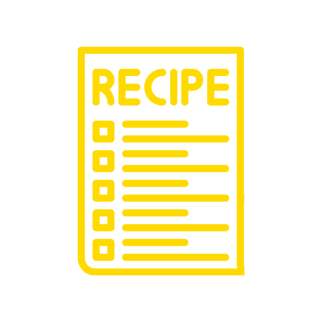 page that says recipe in yellow page that says recipe in yellow