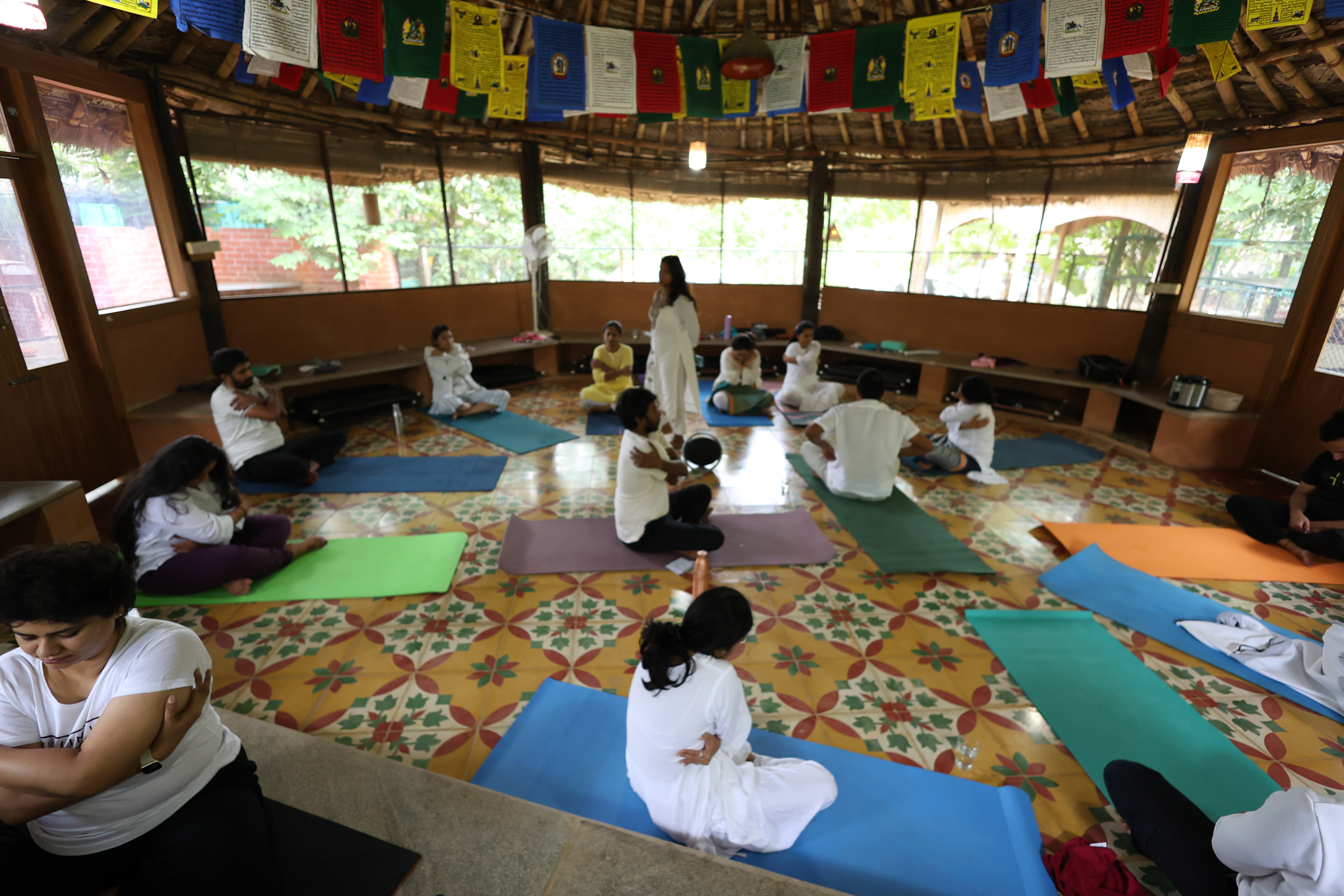 Serene yoga and meditation space for fertility wellness