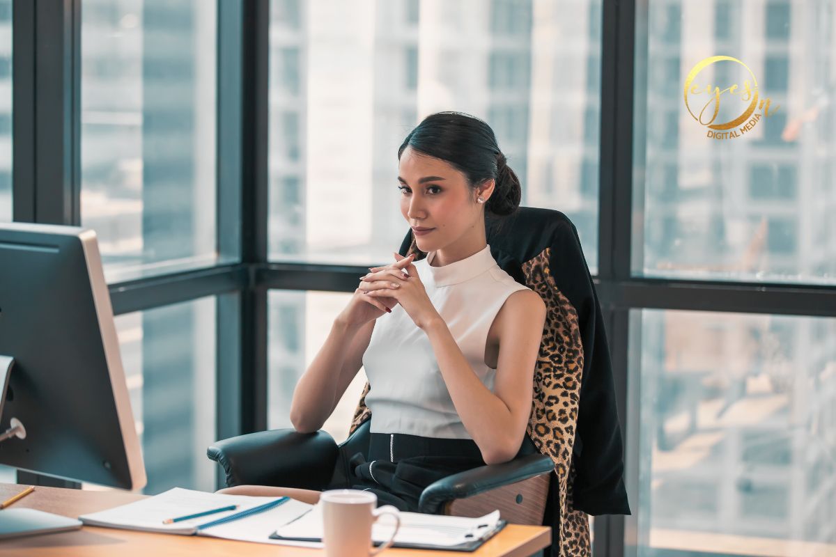a business woman making desicions a business woman making desicions