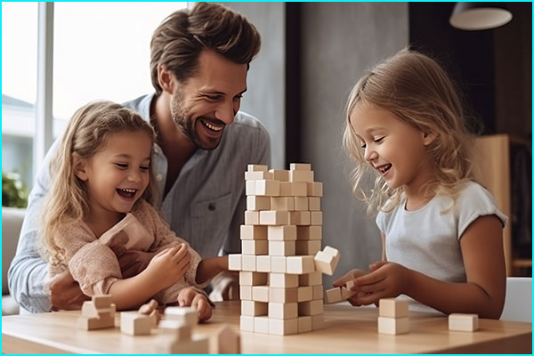 Dad Playing Games With Daughters