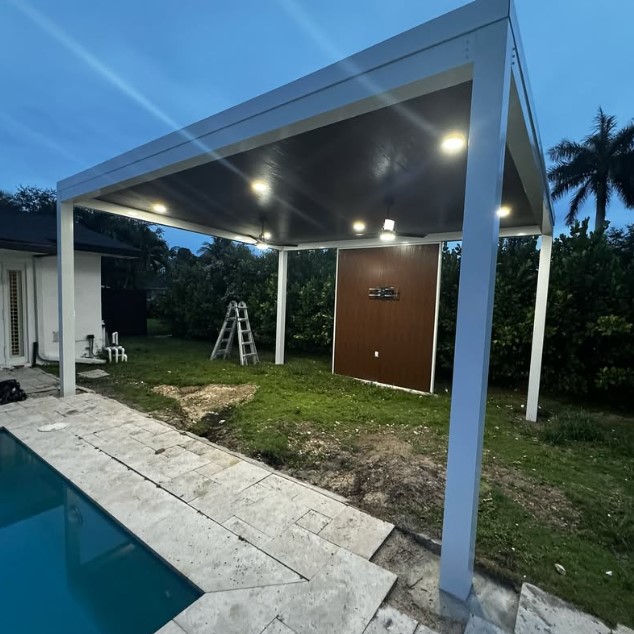 Modern aluminum pergola