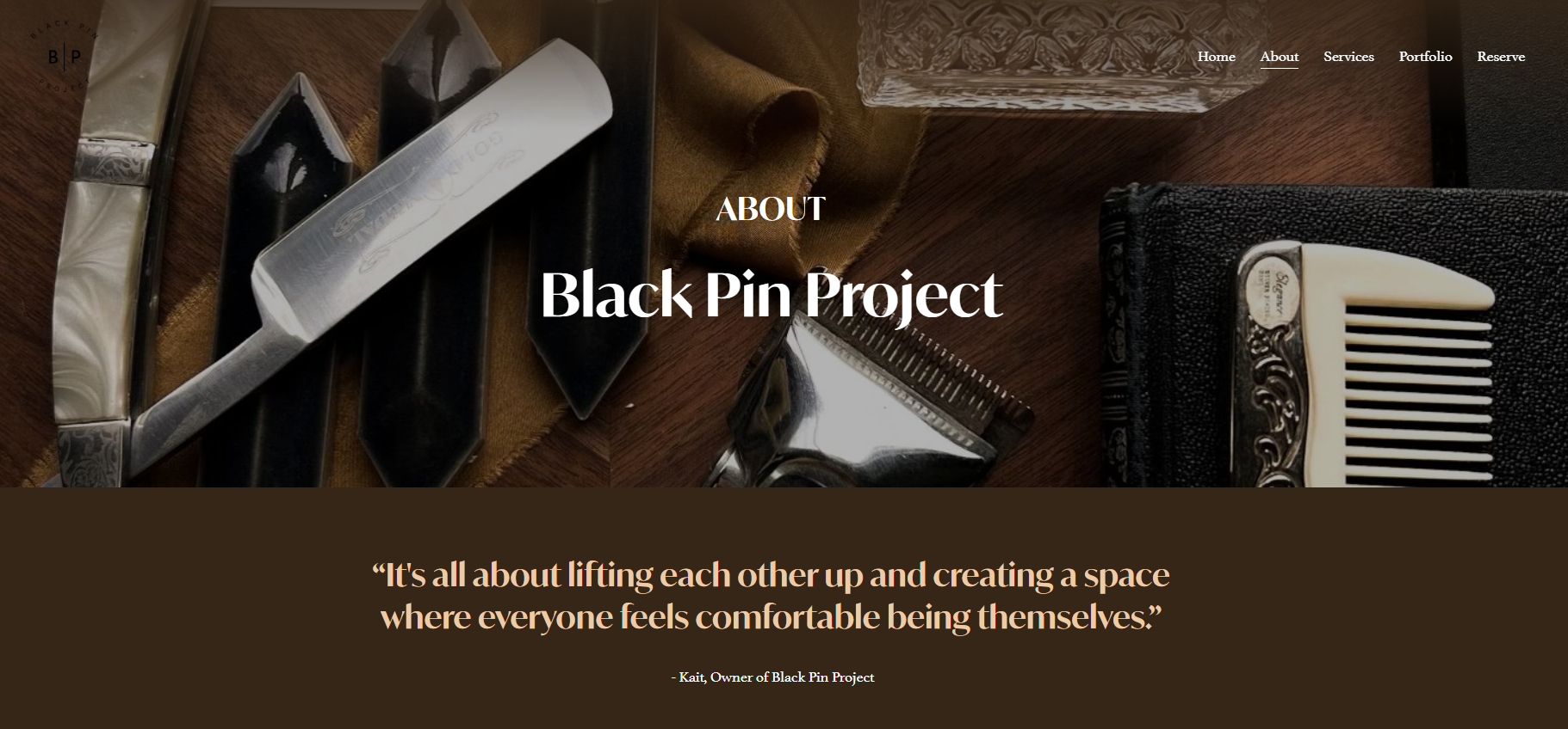 Black pin project website preview Black pin project website preview