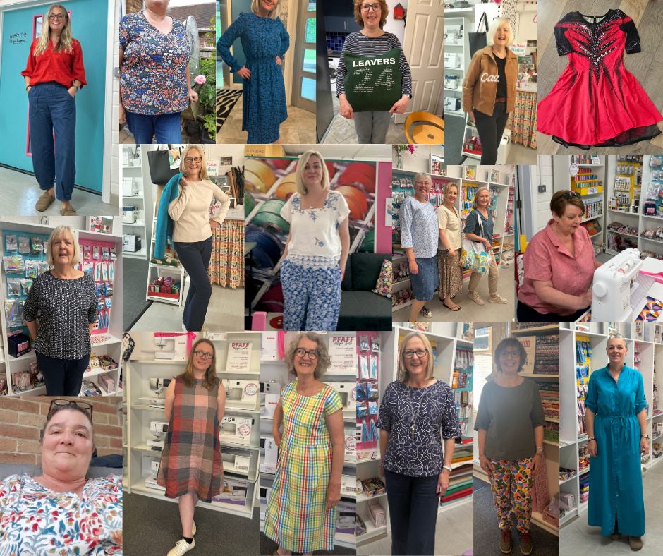 Photos of customers in their hand crafted garments Photos of customers in their hand crafted garments