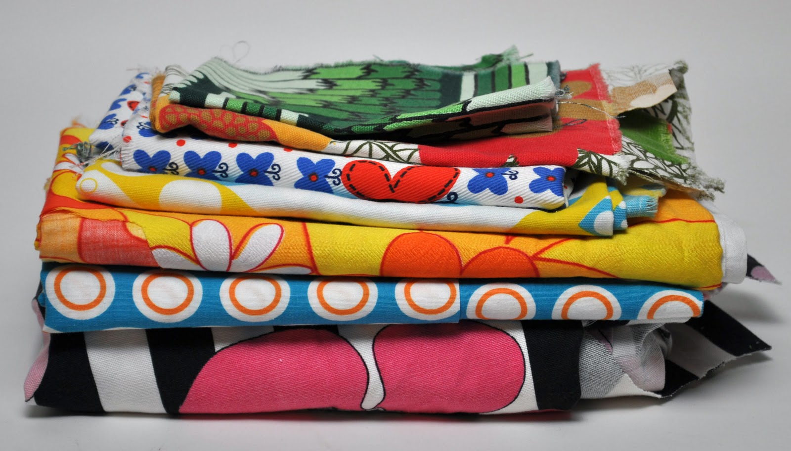 A pile of vintage fabrics A pile of vintage fabrics
