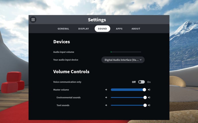 Glue Sound Settings Panel