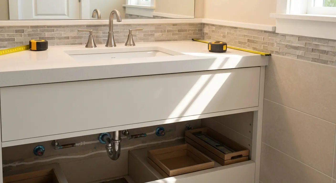 Bathroom vanity installation
